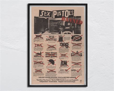 Sex Pistols 1978 Original Nme Poster Banned Johnny Etsy