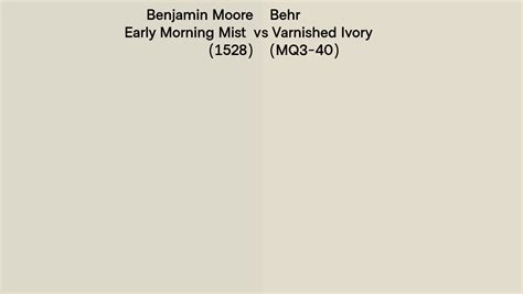 Benjamin Moore Early Morning Mist 1528 Vs Behr Varnished Ivory Mq3