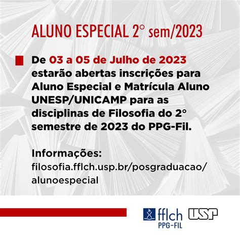 Inscri O Para Aluno Especial Sem Filosofia