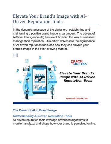 Elevate Your Brand S Image With AI Driven Reputation Tools Quick