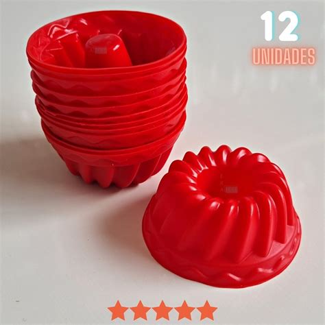 Kit 12 Forminhas 7x4 5x3 5 Cm De Silicone Mini Pudim Bolo Forma