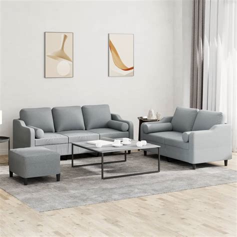 Ensemble De Canap S Pcssofa Pour Salonbanquette Coussins Gris Clair