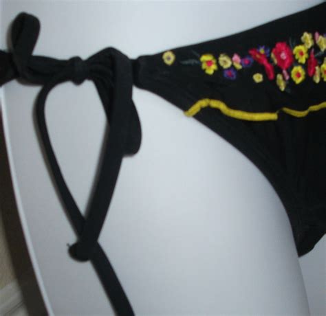 Nwt Hobie Yellow Floral Or Black With Floral Ruffle Swim Bikini Bottom