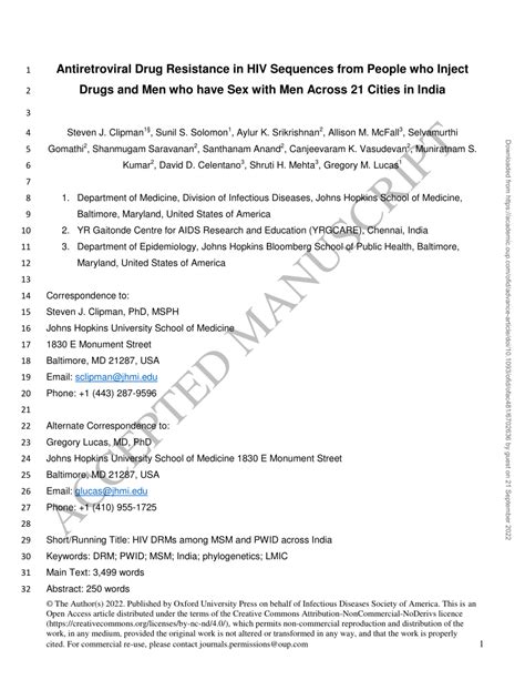 Pdf Antiretroviral Drug Resistance In Hiv Sequences From People Who