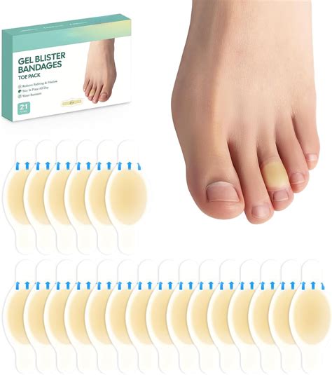 Gel Blister Bandages for Feet - 21ct Blister Cushion (Toe Pack) for