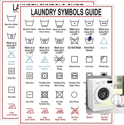 Laundry Room Decor Laundry Symbols Guide Sign 8 X 10 Inch