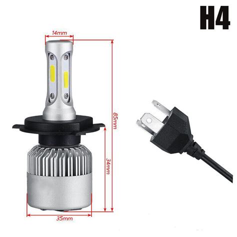 H4 Hb2 9003 Cree Cob Led Conversion Headlight Kit Hilow Beam 6000k