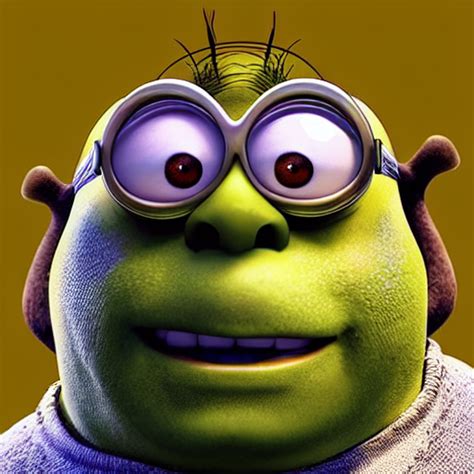 Krea Ai Shrek Minion Uhd Hyperrealistic Render K