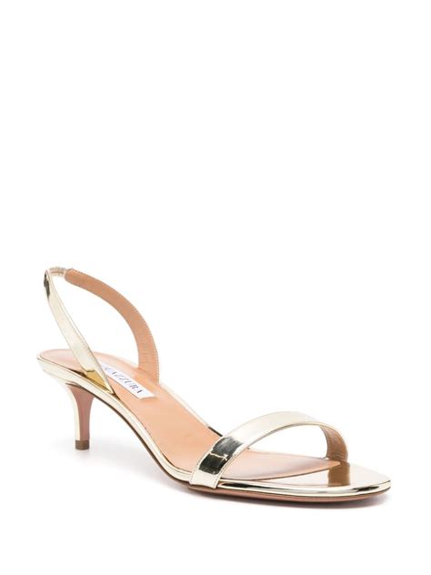 Aquazzura So Nude 60mm Leather Sandals Gold FARFETCH