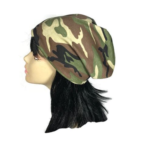 Camouflage Slouchy Beanie All Seasons Green Camo Beanie Men Etsy