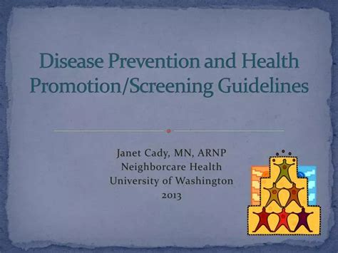 PPT Disease Prevention And Health Promotion Screening Guidelines