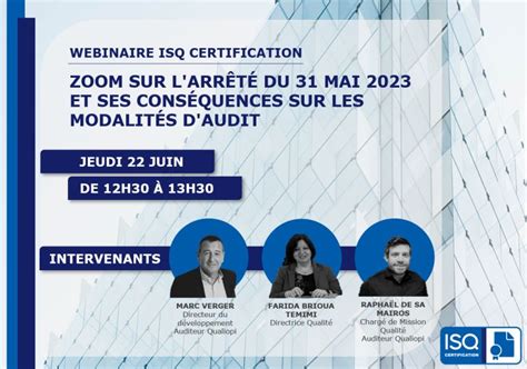 Webinaire Les conséquences de l arrêté du 31 mai 2023 et l importance