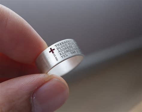 Medical Alert Ring Custom Engraved Wedding Ring Custom Etsy