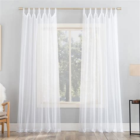 Zebrasmile 1 Panel Tab Top Sheer Curtains For Bedroom Window Sheer Curtains For