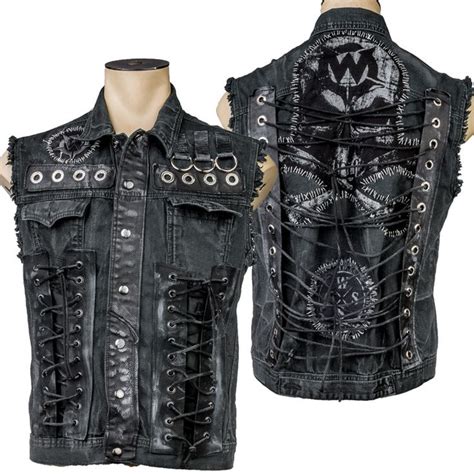 Custom Stitched Skull Laced Up Vest Wscv 440 Mto Futuristic Fashion