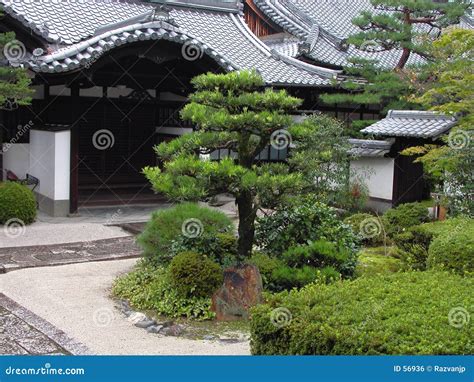 Japanese temple garden stock photo. Image of history, roofs - 56936