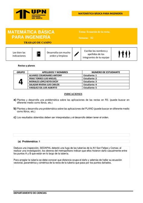 Trabajo DE Campo N2 Grupal DEPARTAMENTO DE CIENCIAS MATEMTICA B