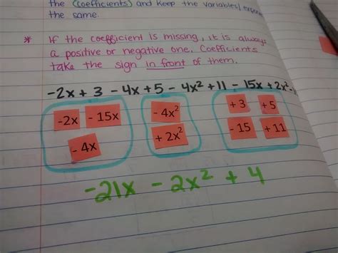 Easy Projects To Learn Combining Like Terms Shreffler Dozziess