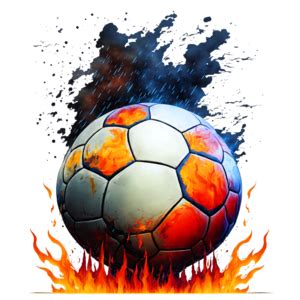 Download Colorful Flaming Soccer Ball PNG Online - Creative Fabrica