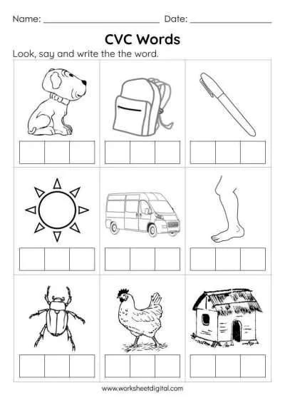 Cvc Words Worksheet Digital