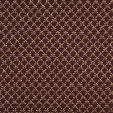 Cabernet Burgundy Small Scale Damask Upholstery Fabric By The Yard