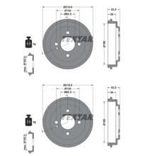 2X TEXTAR 180mm BREMSTROMMELN HINTEN PASSEND FÜR KIA PICANTO LINKS RECHTS