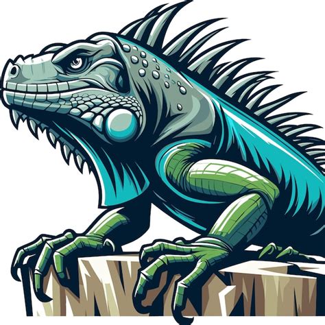 Premium Vector Cartoon Arctic Iguana Vector Illustration