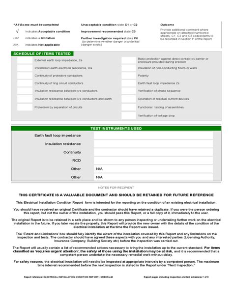 Electrical Report Template