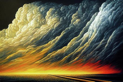 Acrylic Clouds At Sunset Mixed Media By Billy Bateman Fine Art America