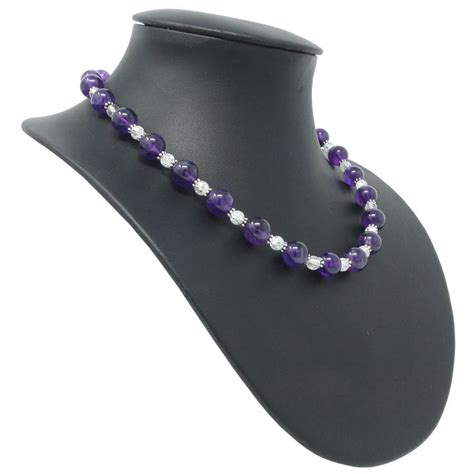 Collier Amethyst Bergkristall 925 Silber 51cm