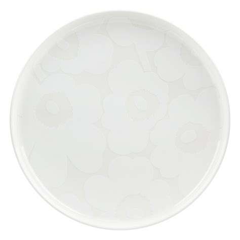 Marimekko Piatto Oiva Unikko Cm Bianco Naturale Bianco