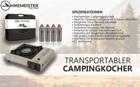 Hikemeister Campingkooktoestel Gasfornuis Outdoor Grillplaat