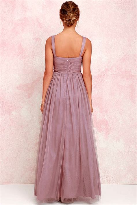 Pretty Mauve Gown Tulle Gown Bridal Gown Maxi Dress