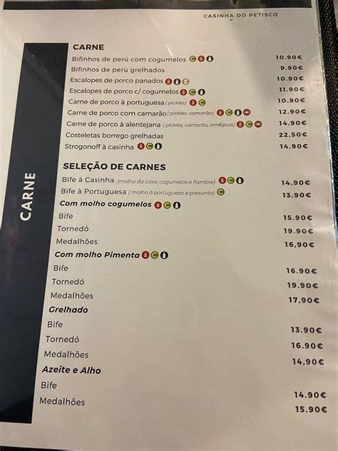 Menu At Casinha Do Petisco Restaurant Lagos