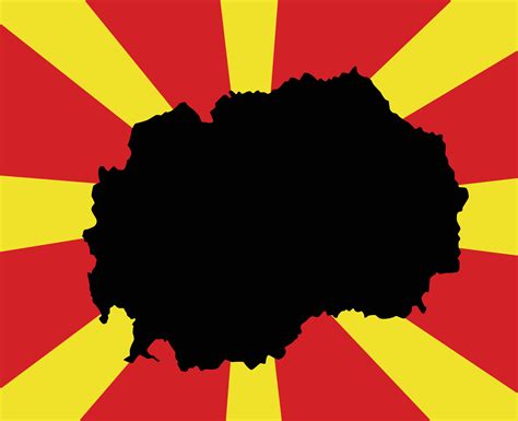 North Macedonia Map Vector Illustration in National Flag Background ...