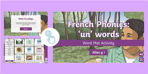 French Phonics Un Words Interactive Word Mat Activity