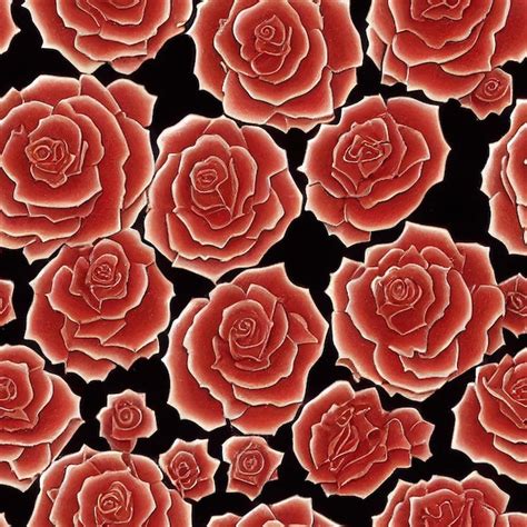 Premium Photo Seamless Floral Pattern With Of Red Roses On Black