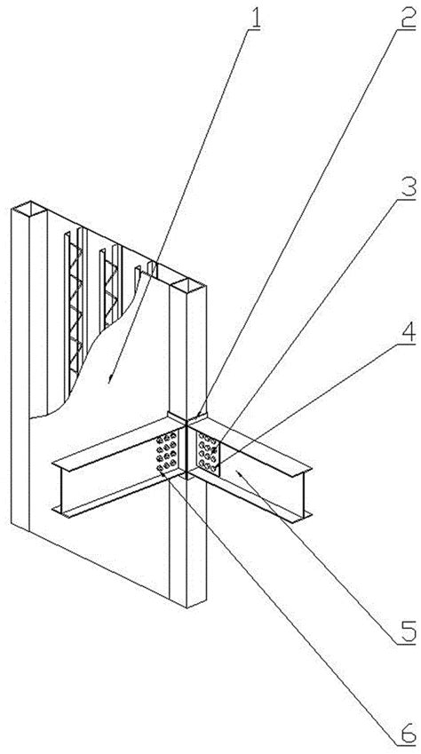 多腔体钢板组合剪力墙与钢梁连接节点及其制作方法与流程