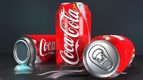 3d Model Coke Can With Drops 3d Model Vr Ar Low Poly Cgtrader