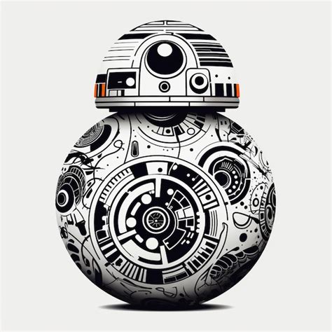 Premium Photo | A close up of a star wars bb 8 robot with a white ...