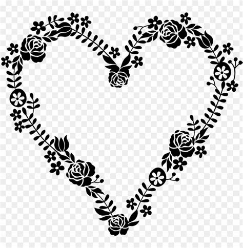 Floral Wreath Heart Shaped Stamp Heart Wreath Clip Art Png Image With