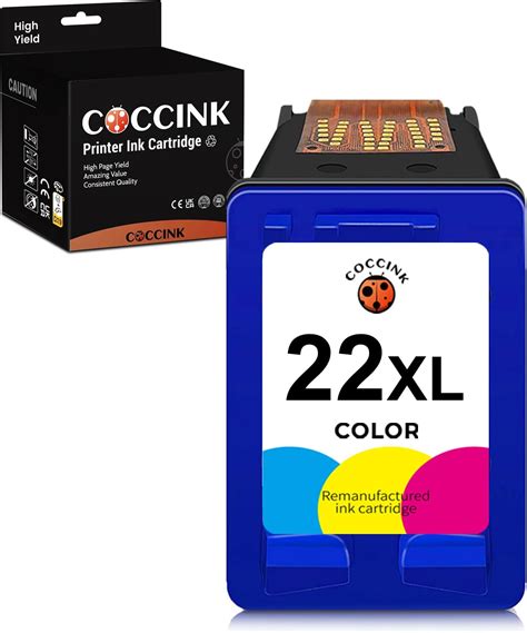 COCCINK 22XL Wiederaufbereitete Druckerpatronen Ersatz für HP 22 XL für