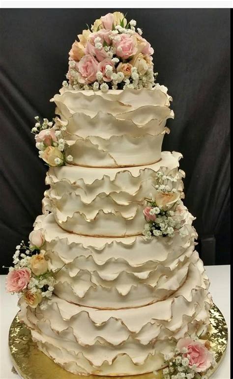 Vintage Ruffles Wedding Decorated Cake By Cakesdecor