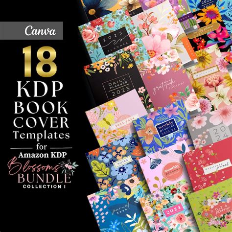 18 KDP Book Cover Templates Bundle Editable In Canva 6x 9 Paperback For