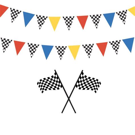 Large Checkered Flags Racing Pennants Decals Removable Fabric Matte