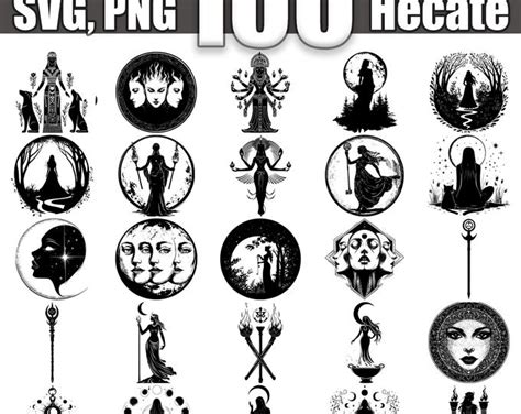 hecate goddess svg png designs witchcraft digital clipart mystical