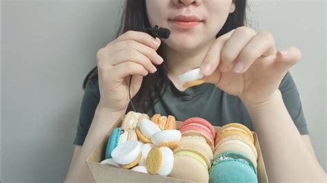 마카롱과 머랭쿠키 먹방 Asmr Macaron And Meringue Cookies Mukbang Asmr Youtube