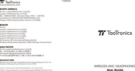 Sunvalleytek Tt Bh Active Noise Cancelling Wireless Stereo