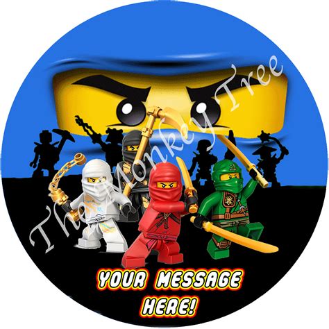 Lego Ninjago Round Edible Cake Image Topper Blue Jay Can Be