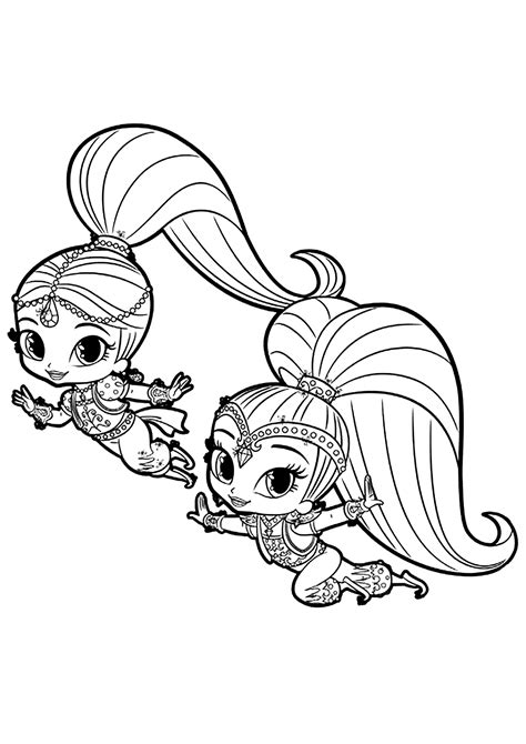 shimmer & shine coloring pages 1